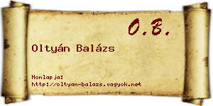 Oltyán Balázs névjegykártya